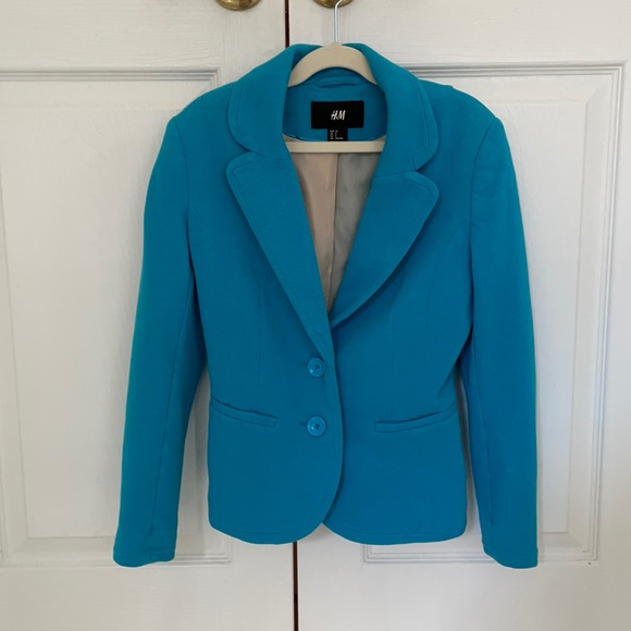 H&M Blue Cropped Blazer Size 2